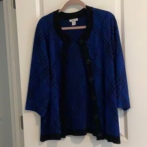 Women's Blue and Black Cardigan